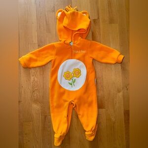 Vintage Y2K 2003 Care Bears Friend Bear hooded fleece footie / jumper 6-9 months